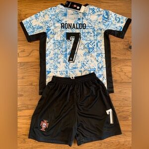 Ronaldo Blue Portugal Kids Youth Jersey 24 26 28 30 - Small Medium Large XL